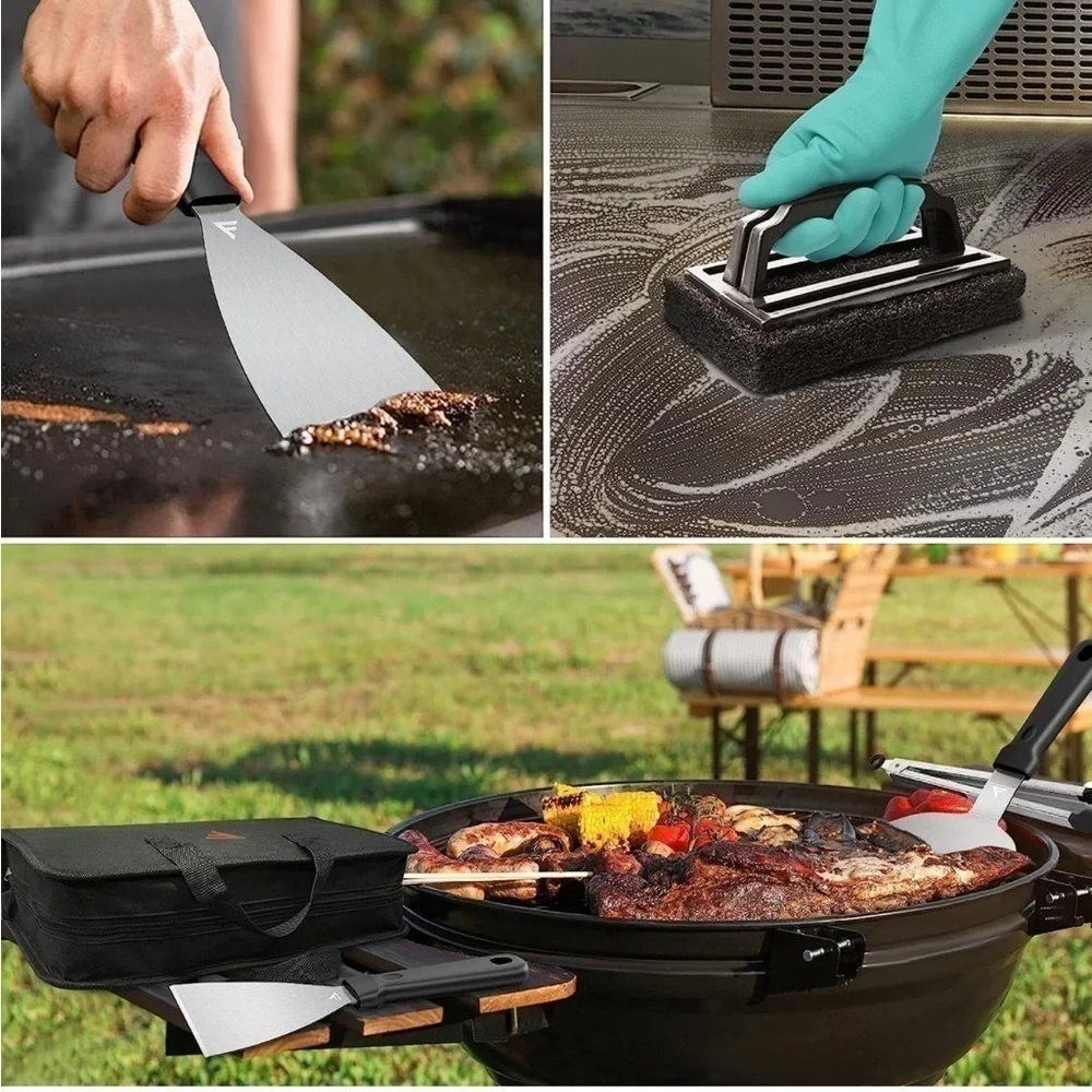 Brand New 17-Piece Griddle Accessories Kit Flat Top Grill Set BBQ Spatula Tools
